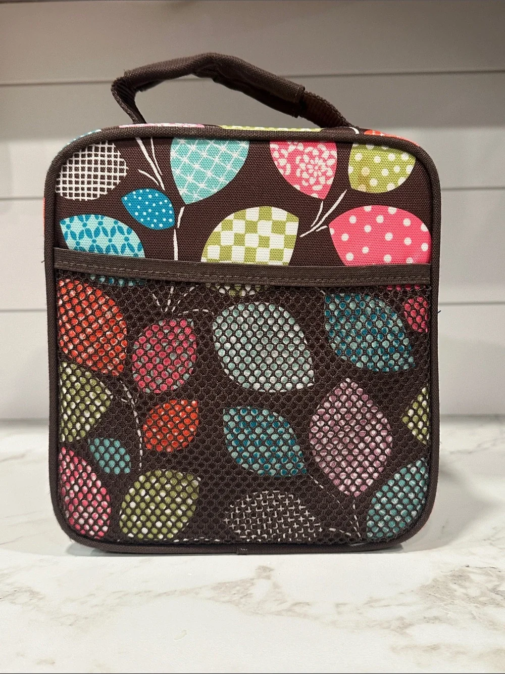 Pottery Barn Teen Gear Up Lunch Box RETIRED Vibrant Multi Color Leaf Print